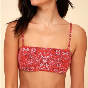 FRANKIES BIKINI RED BANDANA TOP♥️